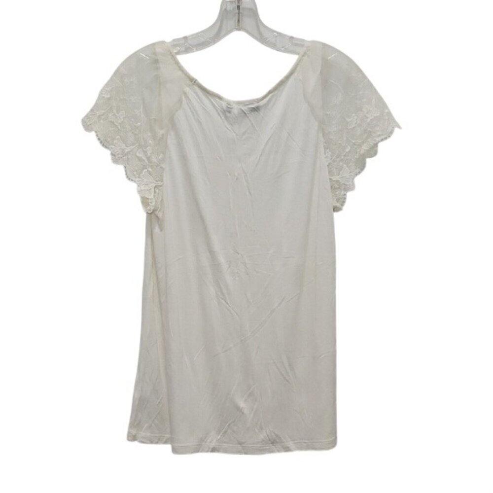Apt. 9 Ivory Lace Sleeve Blouse Top Size Medium Office Business Career Feminine - Picture 5 of 7